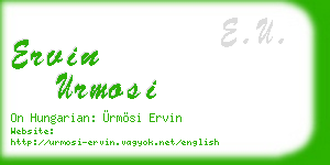 ervin urmosi business card